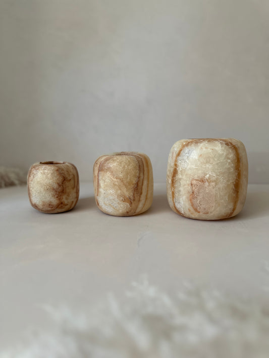 Alabaster | Rund - Braun