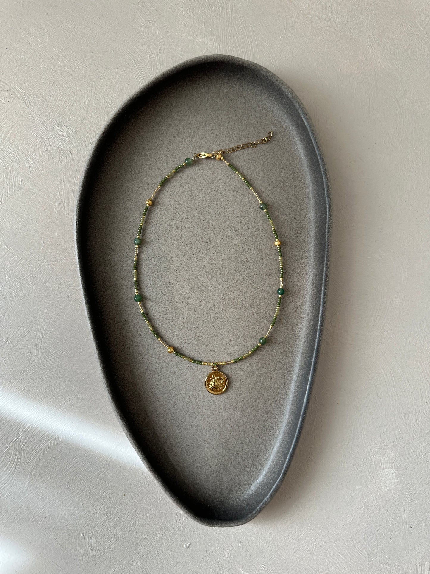 Necklace | Sun & Moon Green