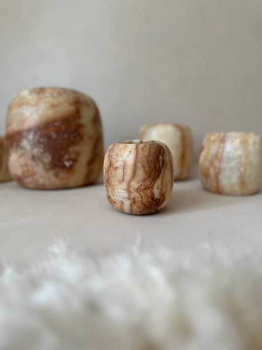 Alabaster | Rund - Braun