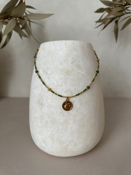 Necklace | Sun & Moon Green