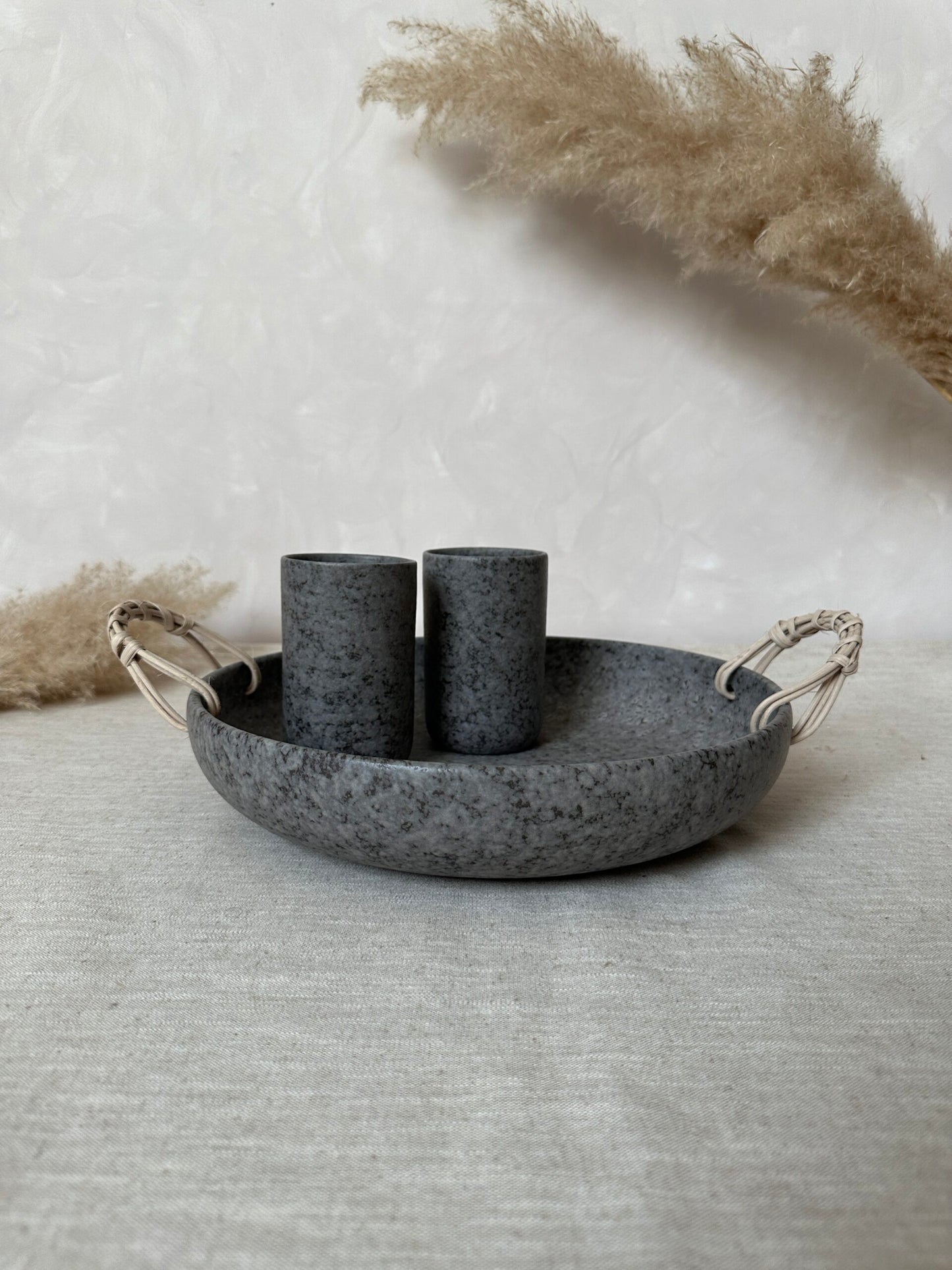 Bowl with Rattan Handles | Speckle